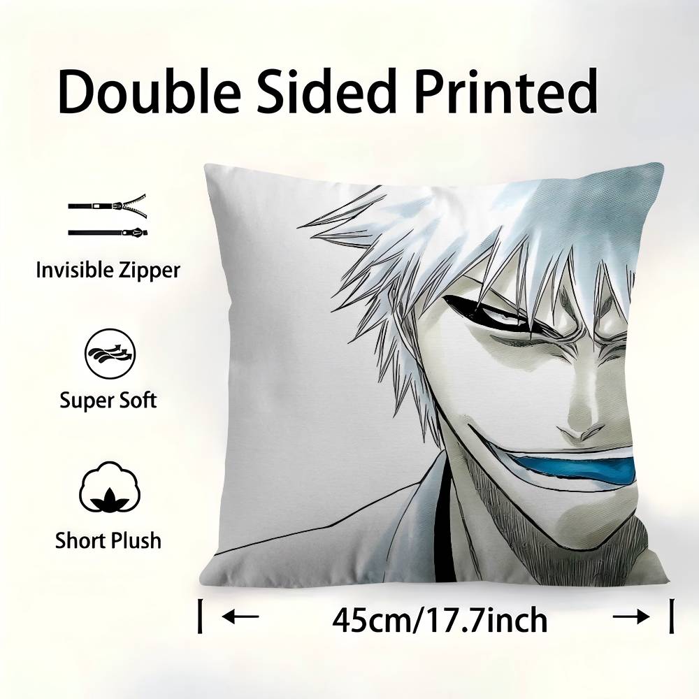 Anime BLEACH Pillow Cushion Cover Pillowcase Living Room Sofa Home Decor Customized