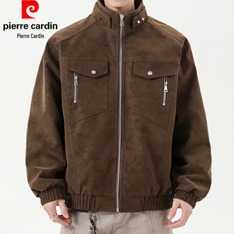 Pierre Cardin Men's Faux Leather Bomber Jacket