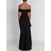 Elegant Strapless Casual Sexy Party Dress Women Fashion Slit Off Shoulder Black Long Dresses Women Summer High Waist Slim A Line Backless Dress 25748