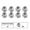 8pcs/pack Flange Nylon Locking Nut M4 Wheel Screw Cap Remote Control Racing Model Car Hardware Parts