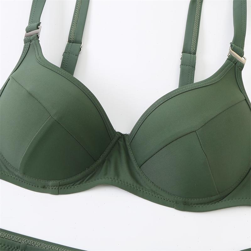 Купальники с эффектом пуш-ап, женский купальник, бикини с высокой талией, однотонный комплект бикини, сексуальный комплект бикини, женский купальный костюм, купальный костюм, пляжная одежда