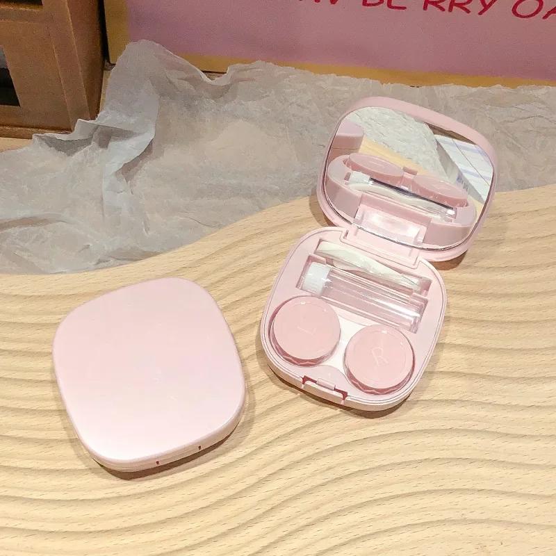 Heart Contact Lens Case with Mirror Mini Lovely Eyes Care Contact Lenses Container Box Travel Kits Eyewear Accessories Organizer