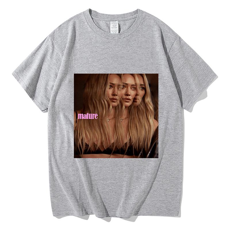 Hilary Duff Mature Unisex T Shirt Casual Unisex Fashion TShirt Graphic Summer Short Sleeves Cotton Hiphop Harajuku Clothes