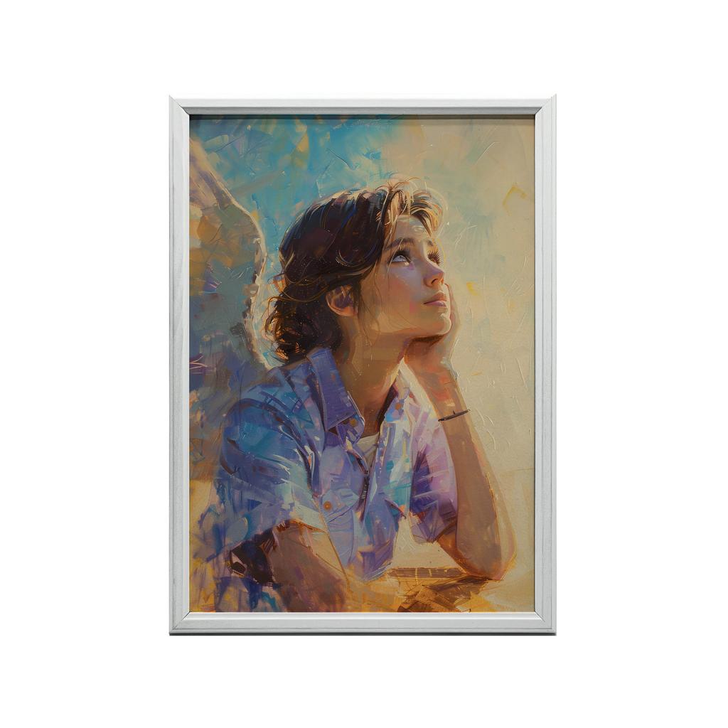 Angel Thoughts Poster Angel Thoughts Poster, 70X100 Cm, Black Aluminum Frame, 230 Gsm Matte Paper