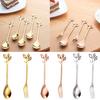 Leaf Shape Handlle Coffee Spoon Dessert Scoop K Tablewear Kitchen Accessories