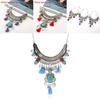 Ethnic Style Simulation Gemstone Decoration Women Necklace With Tassel Design For Art Lovers
