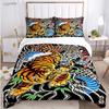 Fashion Dragon and Tiger Battle All Season Duvet Cover Bedding Sets Soft Quilt Cover and Pillowcases Single/Double/Queen/King