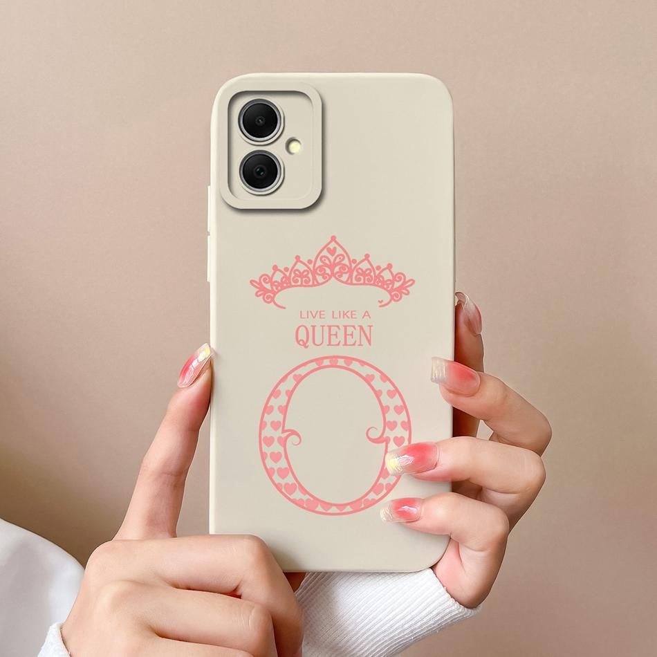 For Samsung Galaxy A06 Case A-Z Letter Upgrade Camera Protection Soft Liquid Silicone Bumper For Samsung A 06 Back Cover Funda