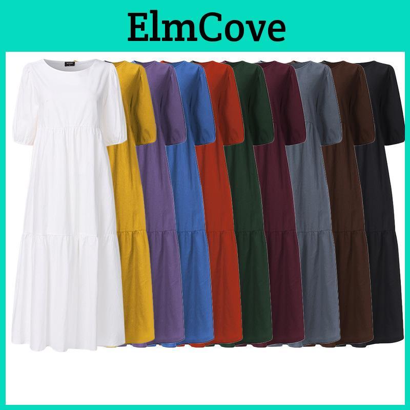 Summer Elegant Womens Big Dress Size Beach Swing Party Long Maxi Dress Bohemian Vestidos Cascading Casual Robe