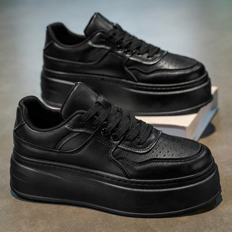 Мужские кроссовки для бега, спортивная одежда, белые кроссовки на платформе, мужские, на шнуровке, дышащие, из натуральной кожи, пэчворк, кеды для скейтборда