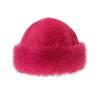 Faux Fur Winter Bucket Hat Solid Color Soft Texture Thickened Warm Plush Hat Gentle Feel Winter Headwear