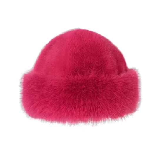 Faux Fur Winter Bucket Hat Solid Color Soft Texture Thickened Warm Plush Hat Gentle Feel Winter Headwear
