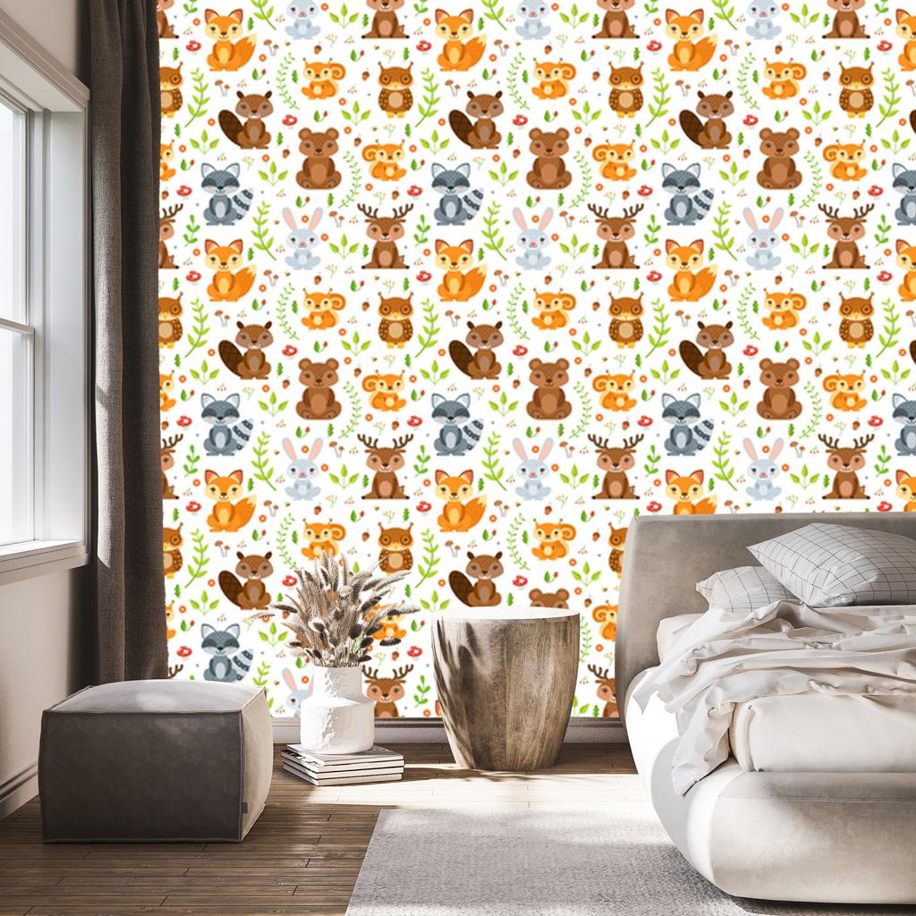 Forest friends wallpaper for living room and bedroom 50x1000
