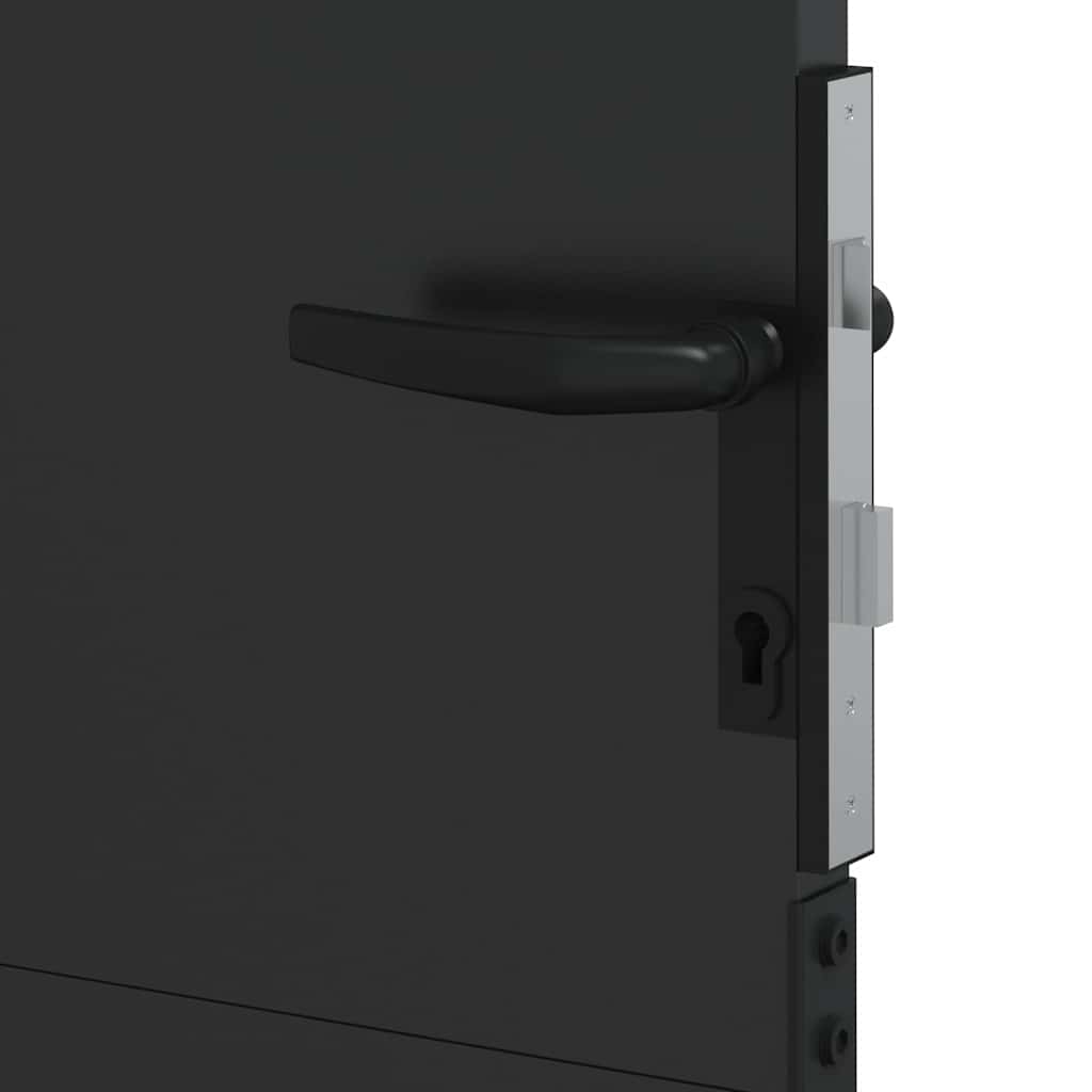 Garden Gate Black 110 x 155 cm Powder Coated Steel