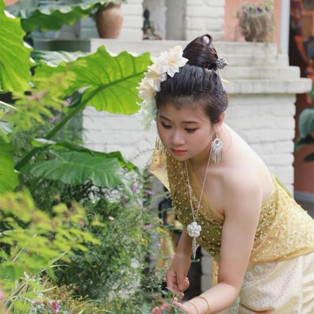Ethnic Costume Accessories Metal Hair Sticks Thai Headdress Ancient Style Headwear Tassels Hairpin