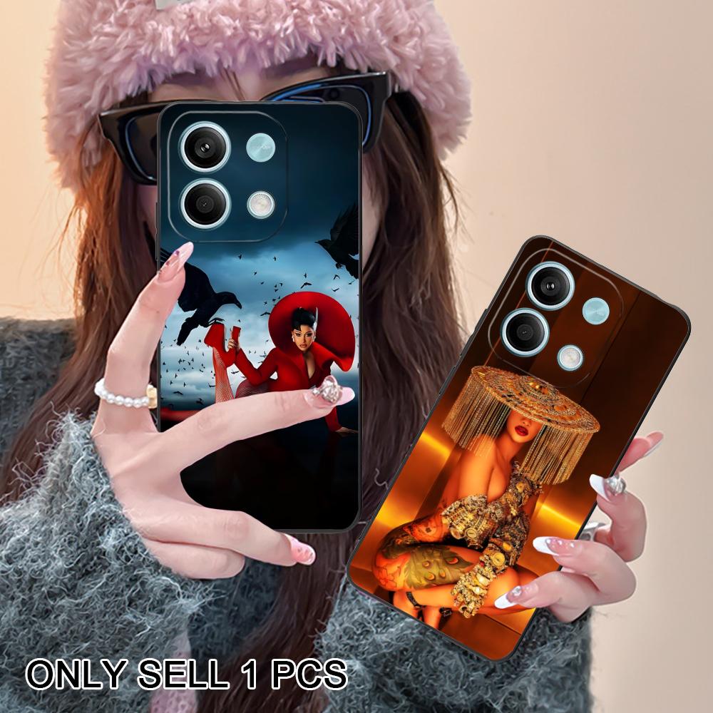 Cardi B Matte TPU Mobile Phone Case for Xiaomi Redmi 15 14 13 12 A5 3 2 1 C Plus 4G 5G Colorful Printing Cover