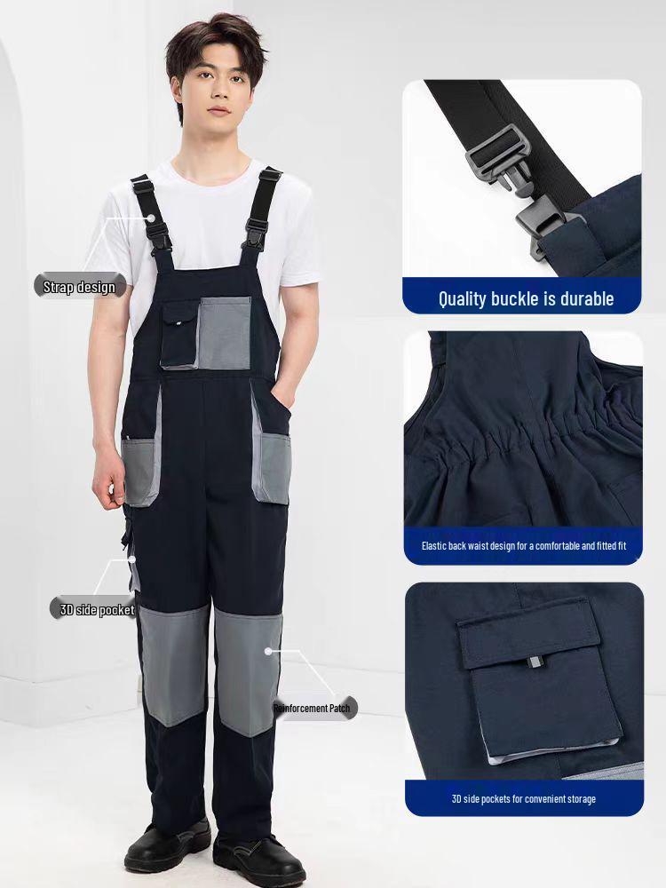 Custom Multi-Pocket Wear-Resistant Jumpsuit with Spring and Autumn Overalls for Men and Women