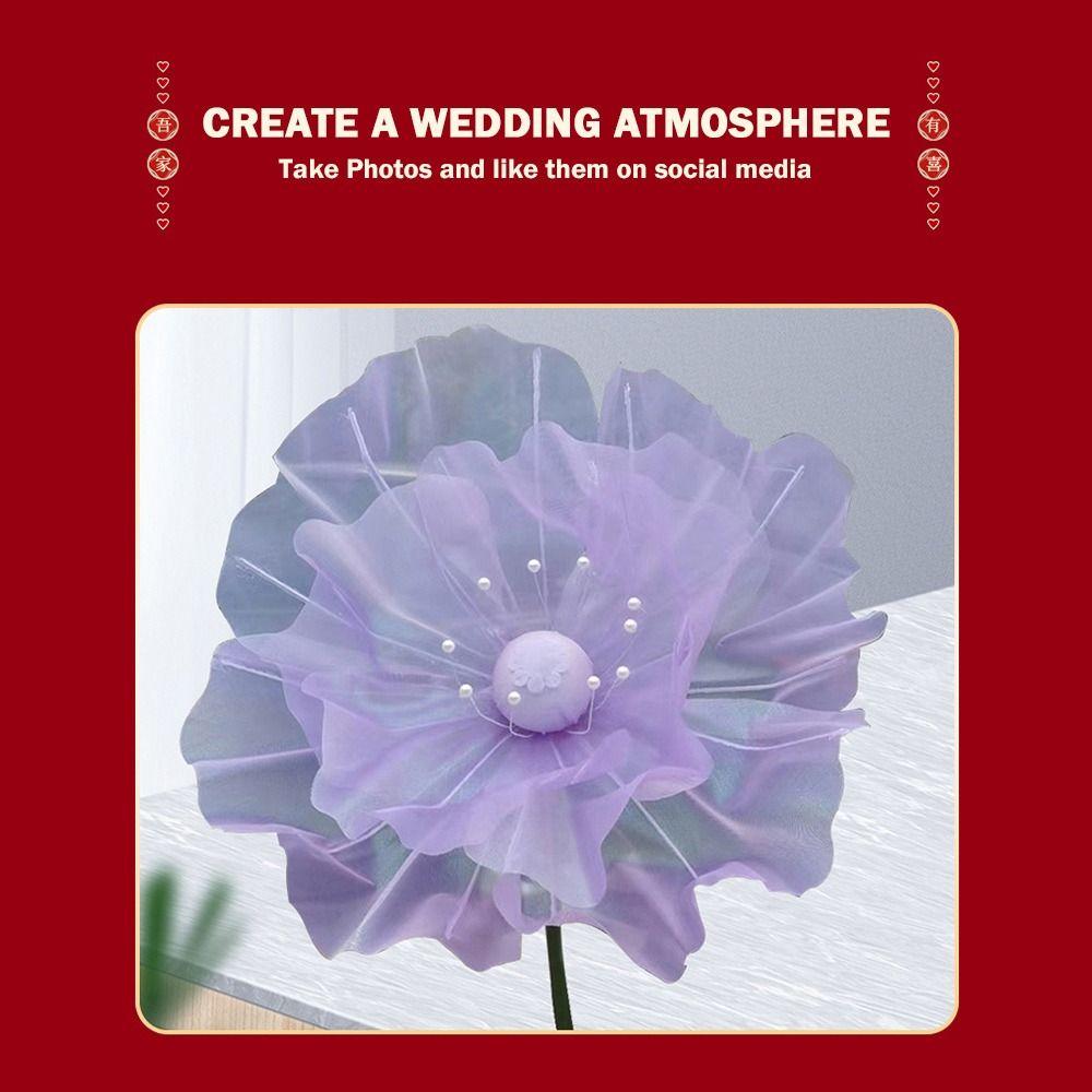 50cm Big Gauze Poppy Flower 3D Large Simulation Flower Giant Silk Flower  Stage Setting