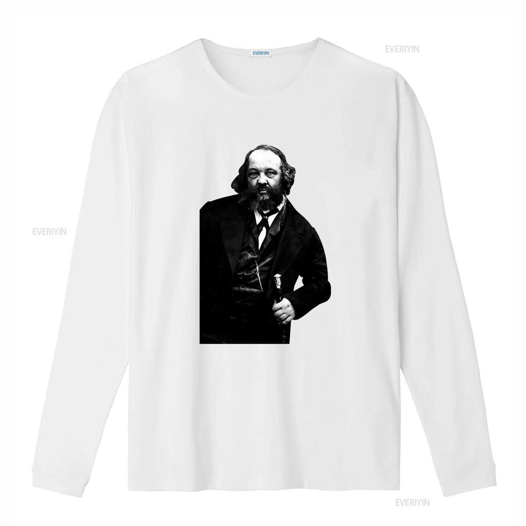 Mikhail Bakunin Anarchia Vintage Style T Shirt for Men and Women Unique Historical Figure Print High Quality Fabric vintage