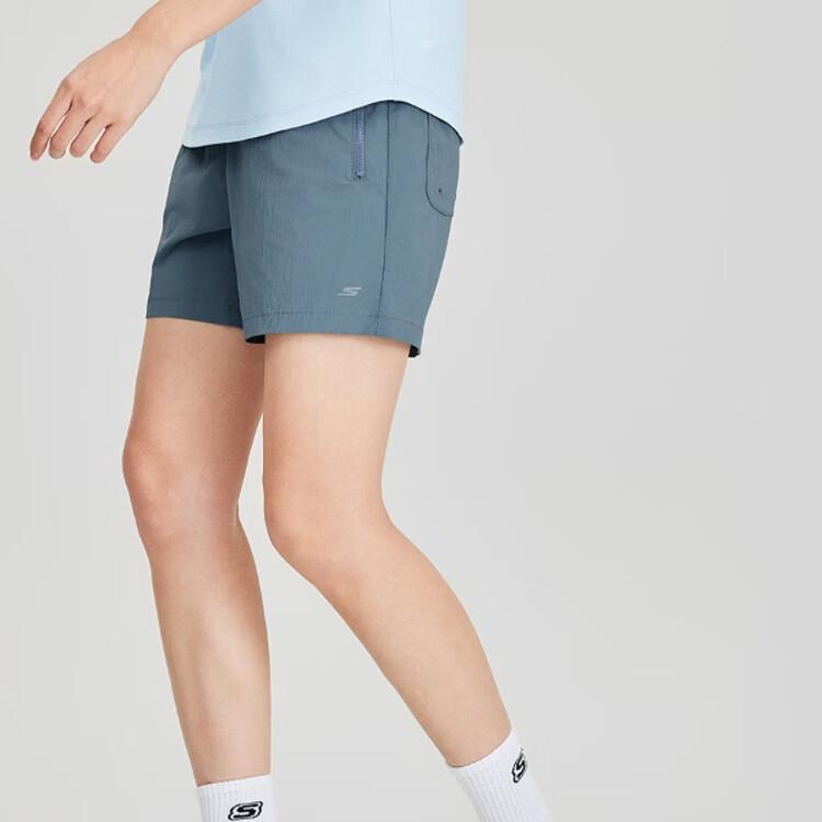 Skechers Удобные влагоотводящие быстросохнущие спортивные повседневные шорты Женские шорты Темно-синий Серый P225W218-027C