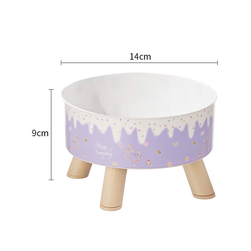 Миска из нержавеющей стали на высокой ножке против проливания для кошек и собак с защитой шеи