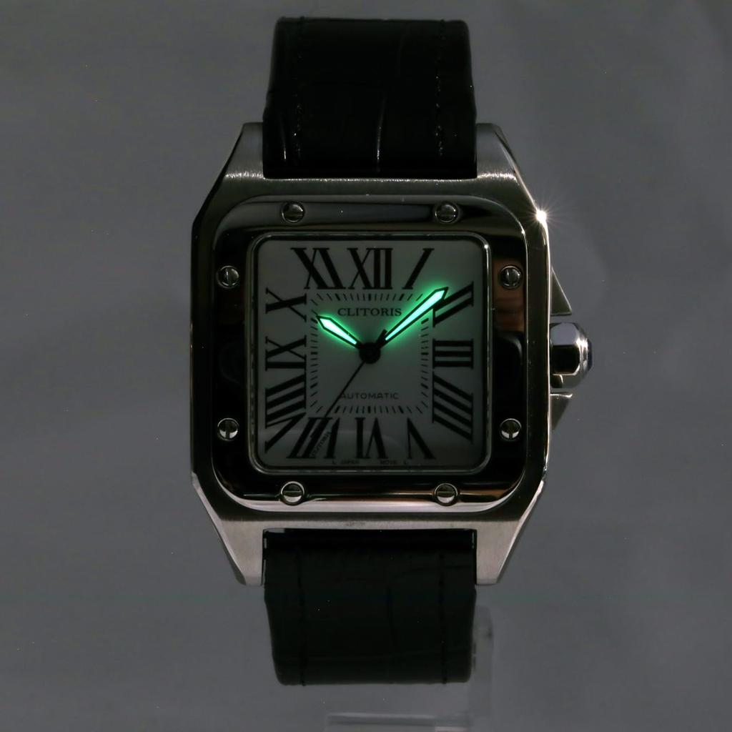 Watch OMECO Clitoris Mankos100 Japanese Movement Luxury Watch Watch Omeko Clock Men's Men's (Silver)