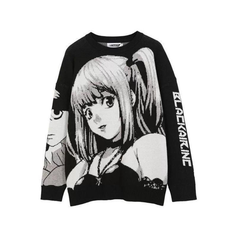 Womens Vintage Knit Sweater Loose Fit Round Neck Long Sleeve Commute Style Geometric Outerwear