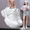 Модные женские кроссовки на толстой подошве, ультралегкие, новые, весенне-осенние, белые спортивные туфли, повседневные, удобные, дышащие, для бега