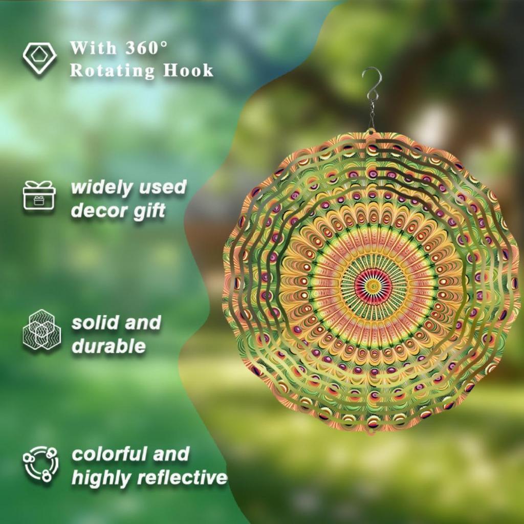 10 Inch Hanging Wind Chimes with 360 Rotating Hook Chic Design for Balcony Courtyard Decoration Perfect Gift for Spring Summer