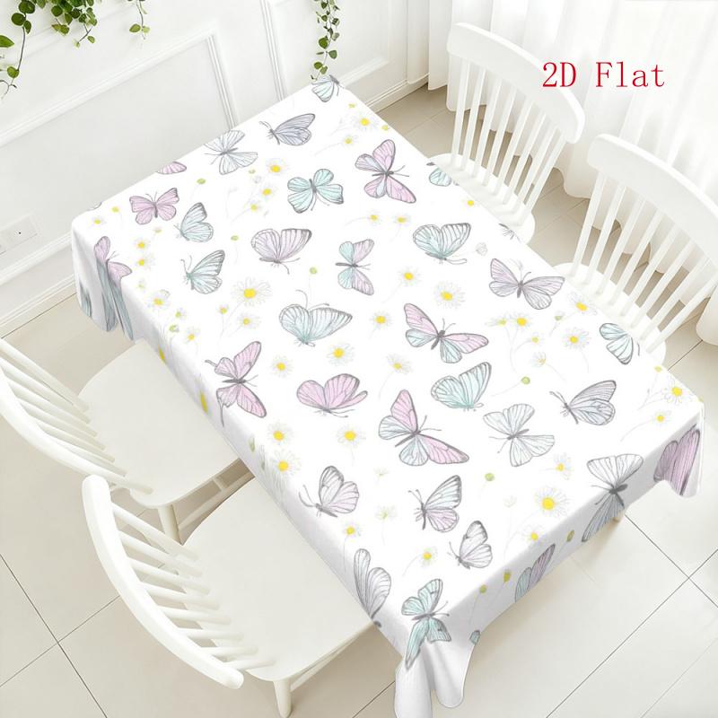 2D Flat 1pc - Fashionable, Beautiful, And Soft, Available in Various Sizes, Tablecloth Is Easy to Clean And Reusable, Suitable for All Seasons, Butter
