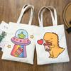 Boba Milk Tea Shopping Bag Shopper Eco Bubble Tea Canvas Cotton Shopper Cartoon Cute Bolsas De Tela Bag Shoping Reusable Sacolas