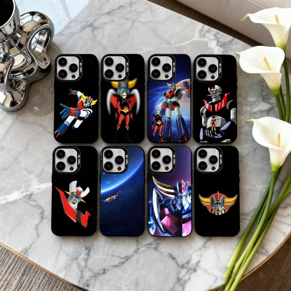 Анимация НЛО R-Робот-T G-Голдорак-K Чехол для телефона для iPhone17,16,15,14,13,12,11 Plus,Pro Max Черный Конфетный серебристый чехол для телефона
