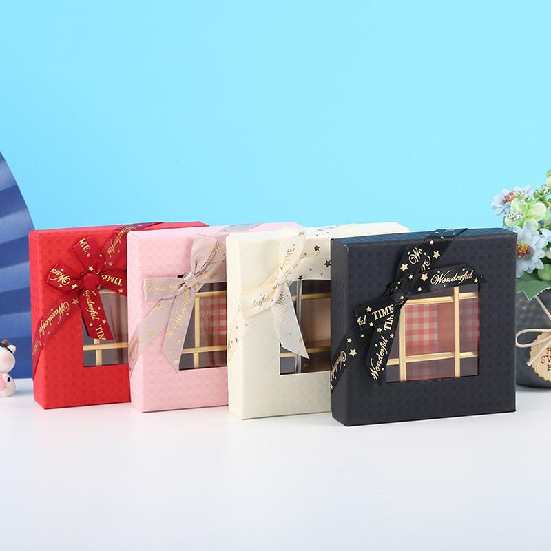 Chocolate Box Paper Gift Packaging Box With Clear Window Cookie Chocolate Gift Boxes Handmade Truffle Candy Case Party Supplies