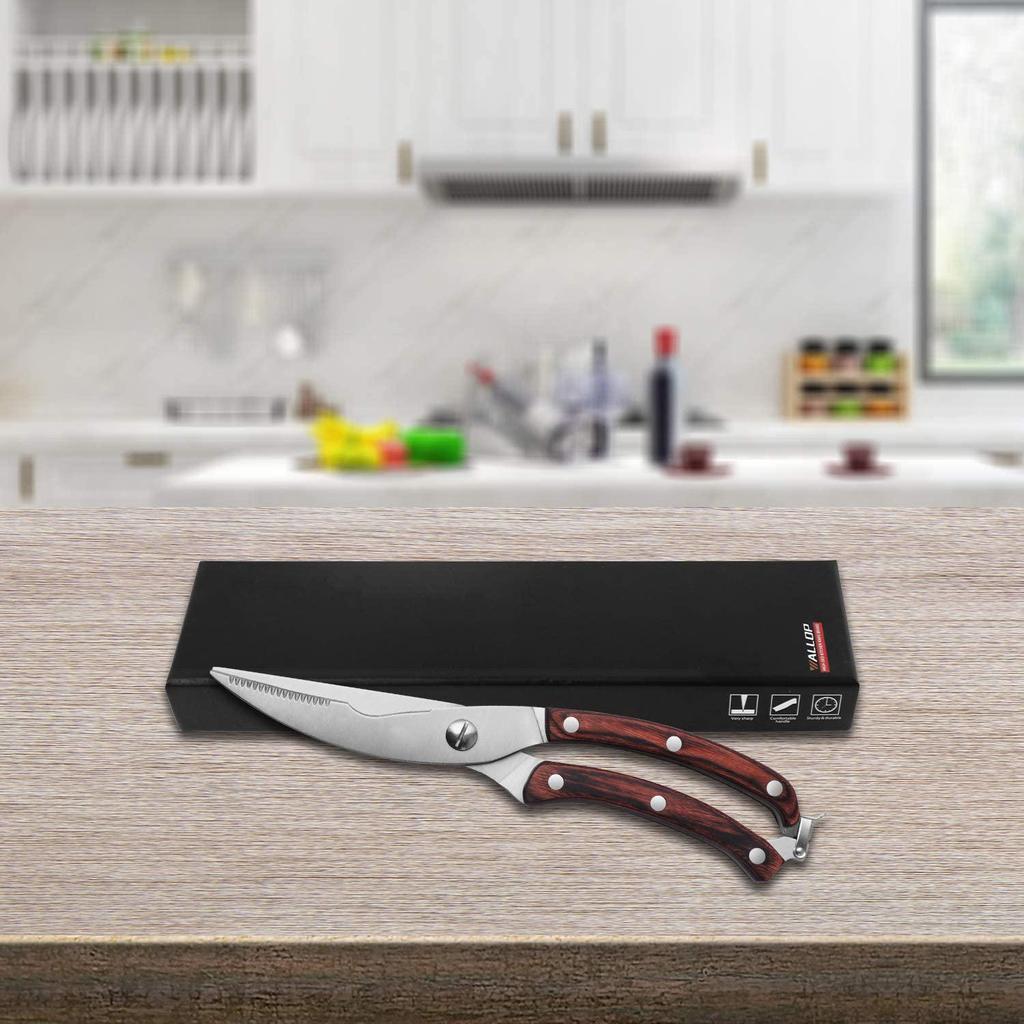 Пружинные ножницы для куриных костей с предохранительным замком Кухонные ножницы из нержавеющей стали