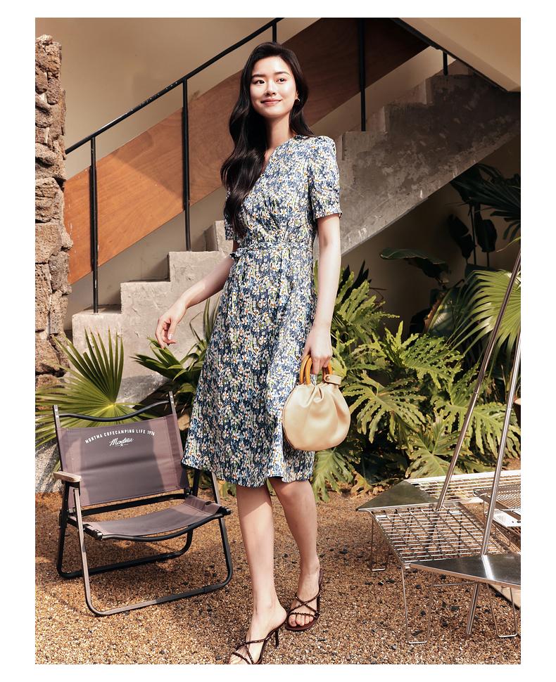 JZ Romantic Floral Full Cotton Waist Dress