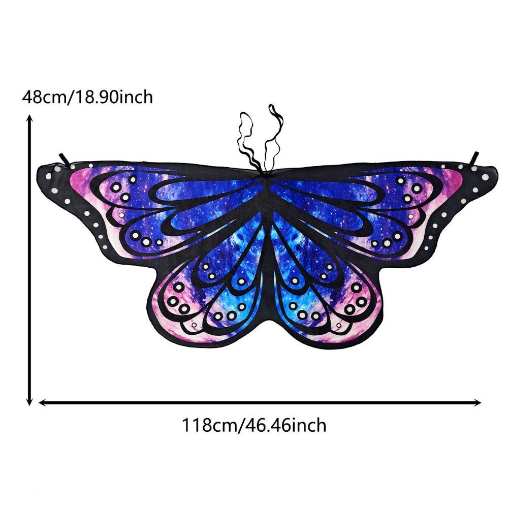 Colorful Butterfly Wings Costume Fancy Dress Cosplay Costume Fairy Shawl DIY Decorations Cape Butterfly Party Accessories