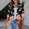 Женский кардиган, свободная повседневная кружевная рубашка с короткими рукавами и принтом, верхнее пальто