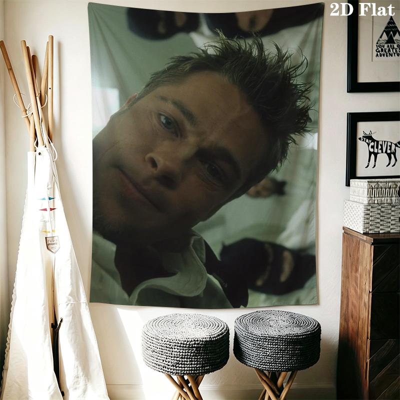 Fight Club Wall Tapestry Aesthetic Wall Hanging Printed Fabric Blanket Decorative Tapestries for Bedroom Living Room Home Decor