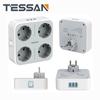 Tessan European Plug Travel Adapter USB Wall Socket with Switch On/Off, 4 EU Outlets, 3 USB Ports, 7 In 1 Power Charger for Home