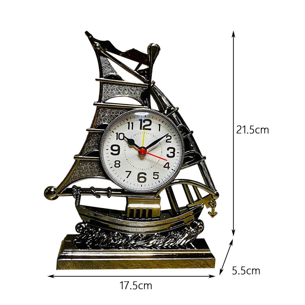Desk Clock Home Decor Ornament Sailing Figurine Alarm Clock Table Clocks for Kitchen Bedroom Office Living Room Kids