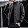 New Men's Baseball Collar Leather Jacket Korean Style Trendy Slim Handsome Jacket Men's Motorcycle Super Cool Men's Clothing