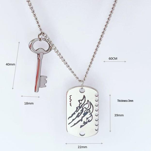 Ожерелье из титановой стали «Любовь и хвост волка из глубокого космоса» - Не тускнеющее, двусторонний дизайн от Ся Ичжэ.