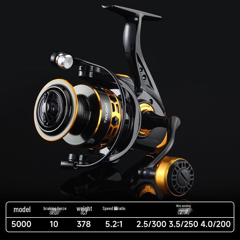 Катушка спиннинговая Haotun Zero-Gap с двойной рукояткой: 5,2:1 Дальний заброс, Ловля кальмара и микрообъектов.