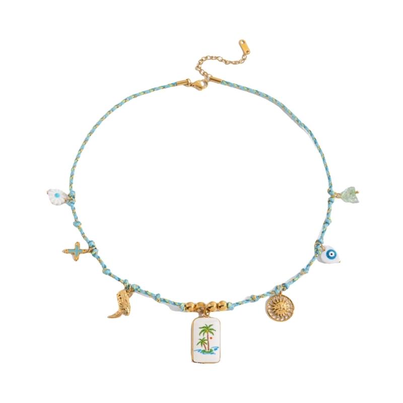 Multilayer Coastal Themed Jewelry Adjustable Length Necklace Ideal For Swimwear And Summer Dresses