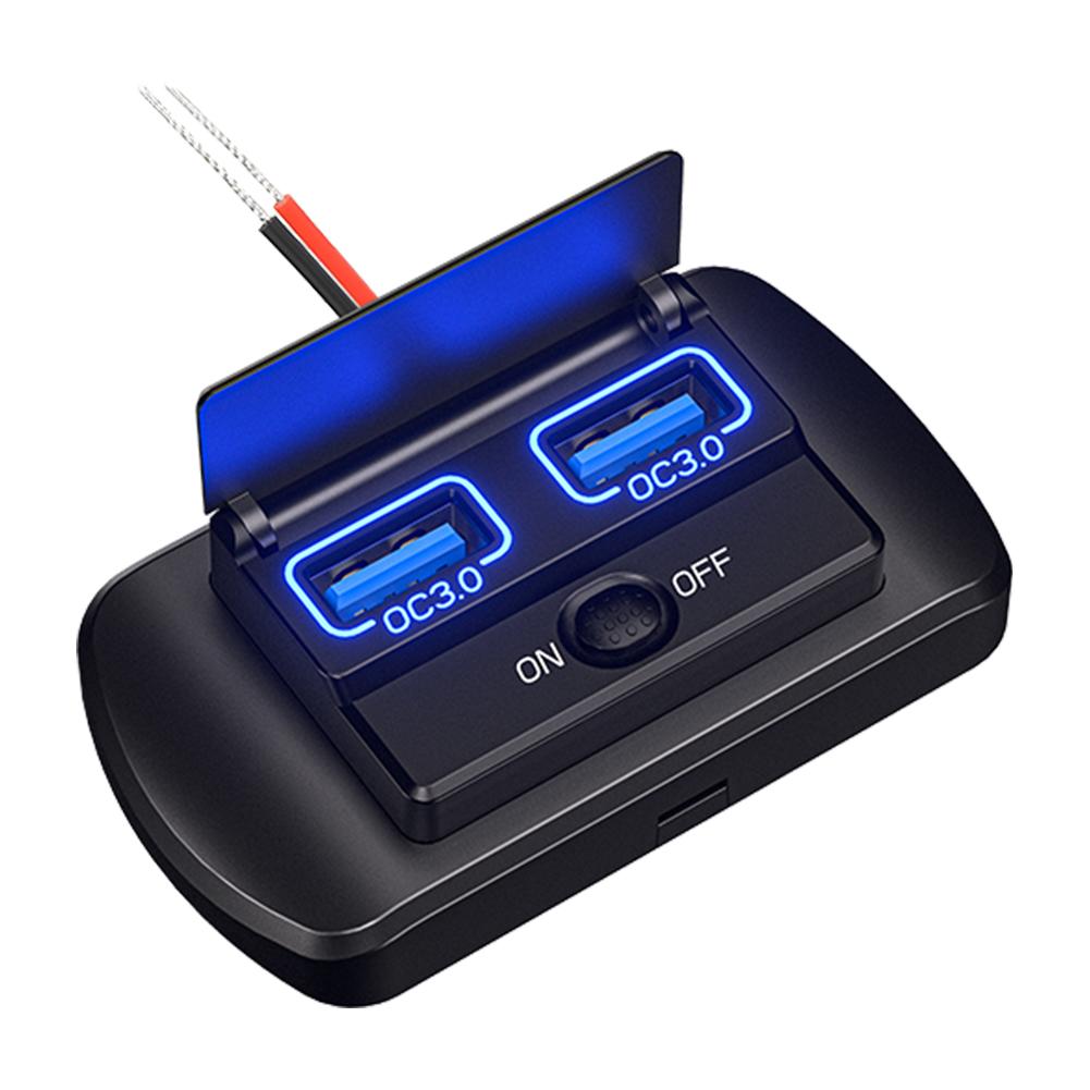 12В/24В Автомобильная USB-розетка с двумя портами USB QC3.0 PD Быстрая зарядка Адаптер питания Быстрая зарядка Автомобильное зарядное устройство для Автомобиля RV Яхты Автобуса