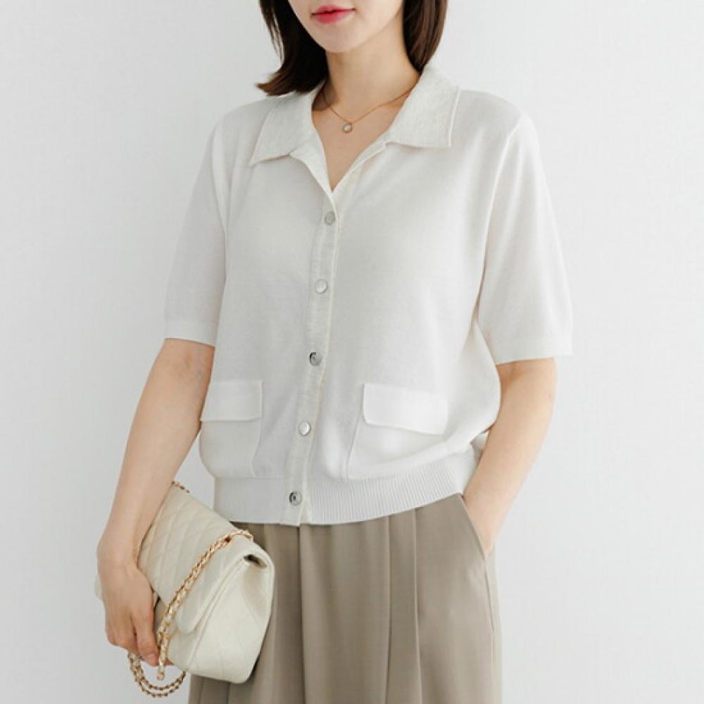 Dedra Short Open Collar Knit Knf3033