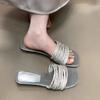 Fashion The New Fashionable One-shoulder Slippers for Women To Wear In Summer In 2025 Are Low-heeled and Open-toe Flip-flops