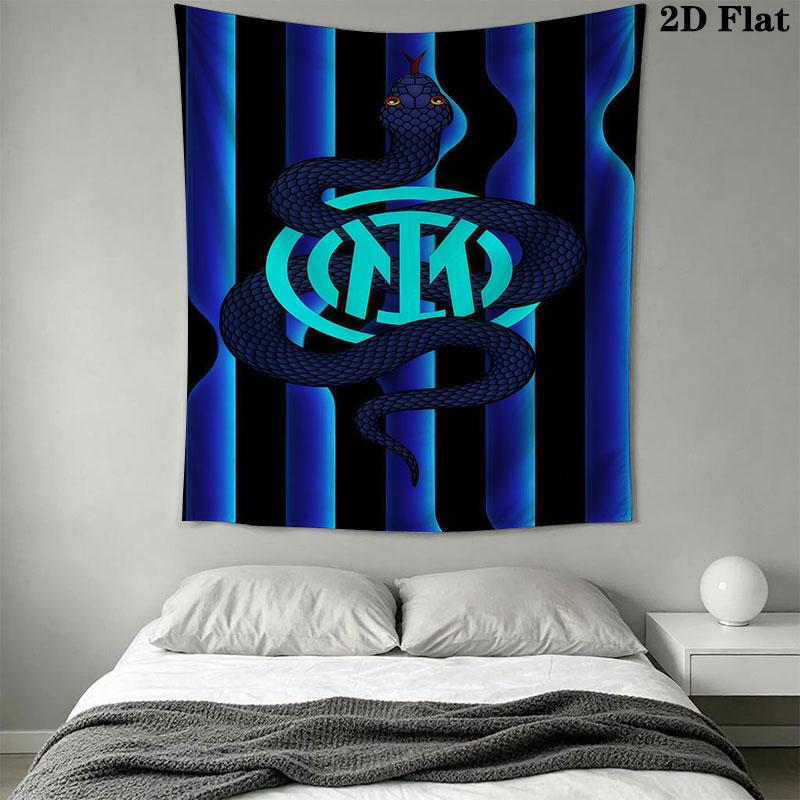 Inter logo Wall Hanging Printed Fabric Blanket Decorative Tapestries for Bedroom Living Room Home Decor