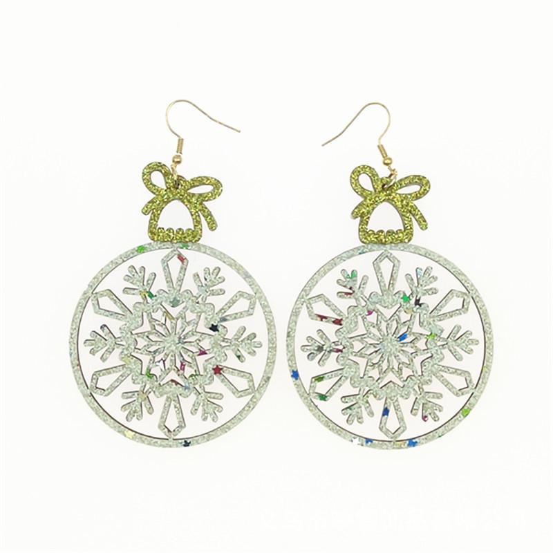 Кожаные серьги на Рождество и Новый год: Цветной шарик и полые деревянные подвески