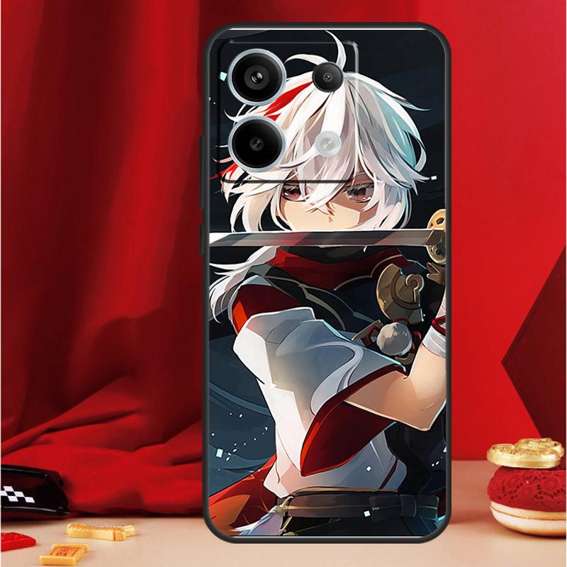 Чехол Genshin Impact Каэдэхара Казуха для Xiaomi Redmi Note 9 10 11 12 13 Pro Plus 9S 10S 11S 12S Redmi 12 10C 9C 13C Coque